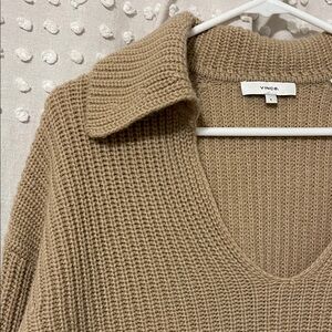 VINCE V-Neck Collared Sweater
